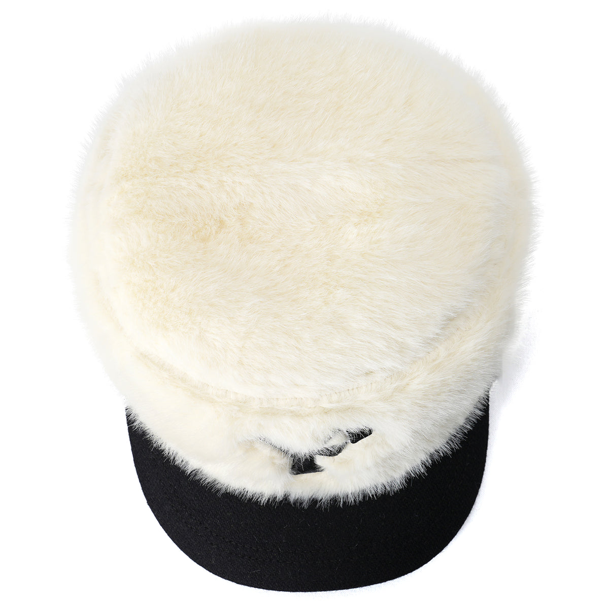 FUR PILLBOX HAT / YELLOW