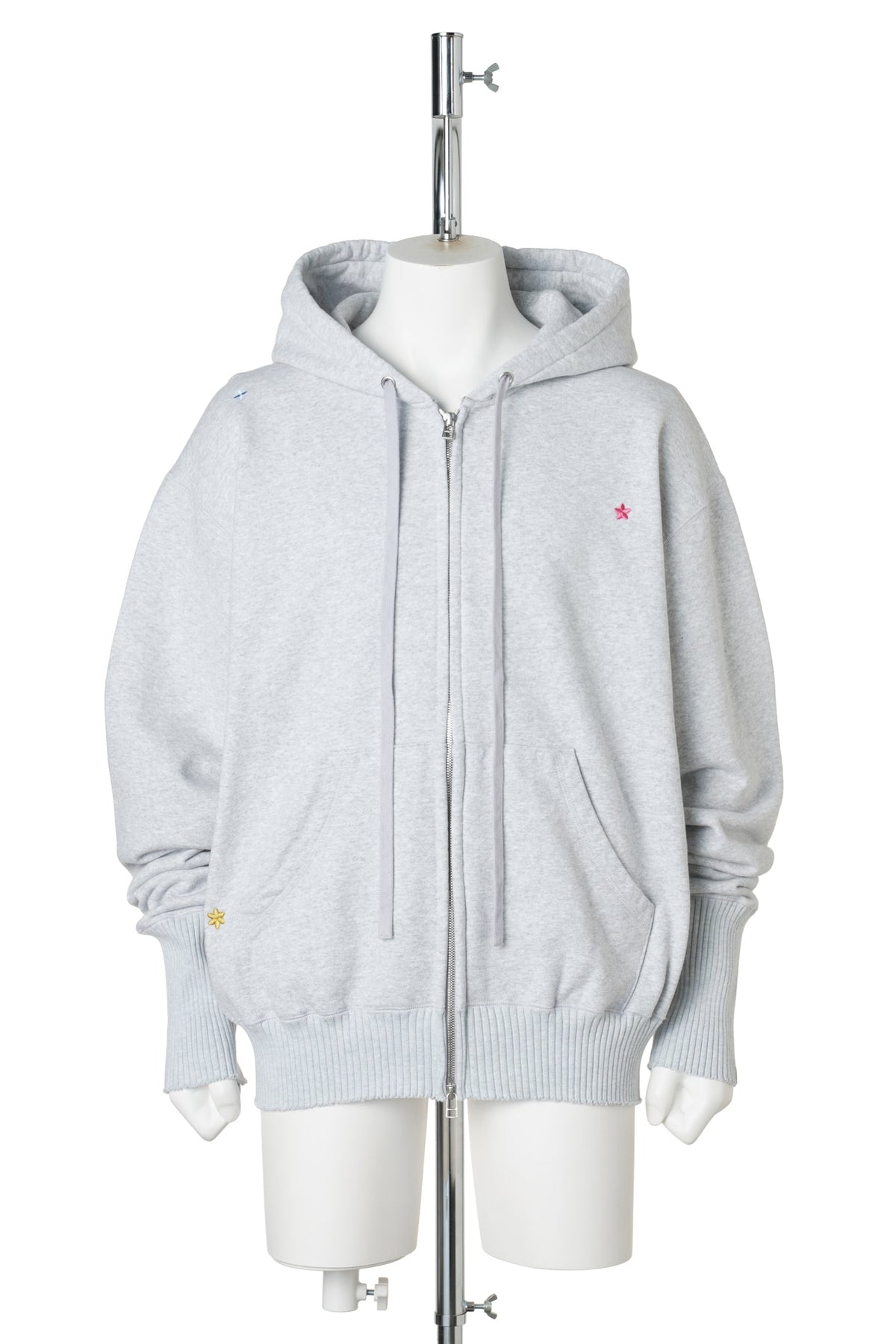 BASIC ZIP HOODIE / HEATHERGREY