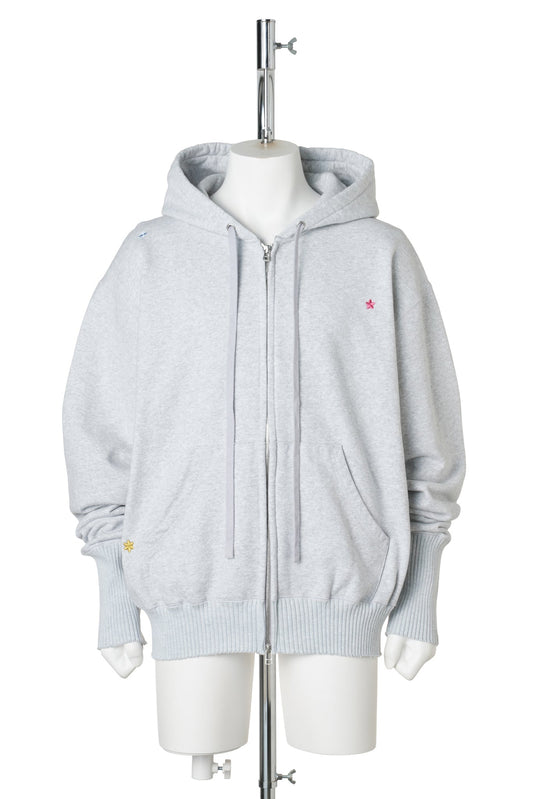 BASIC ZIP HOODIE / HEATHERGREY