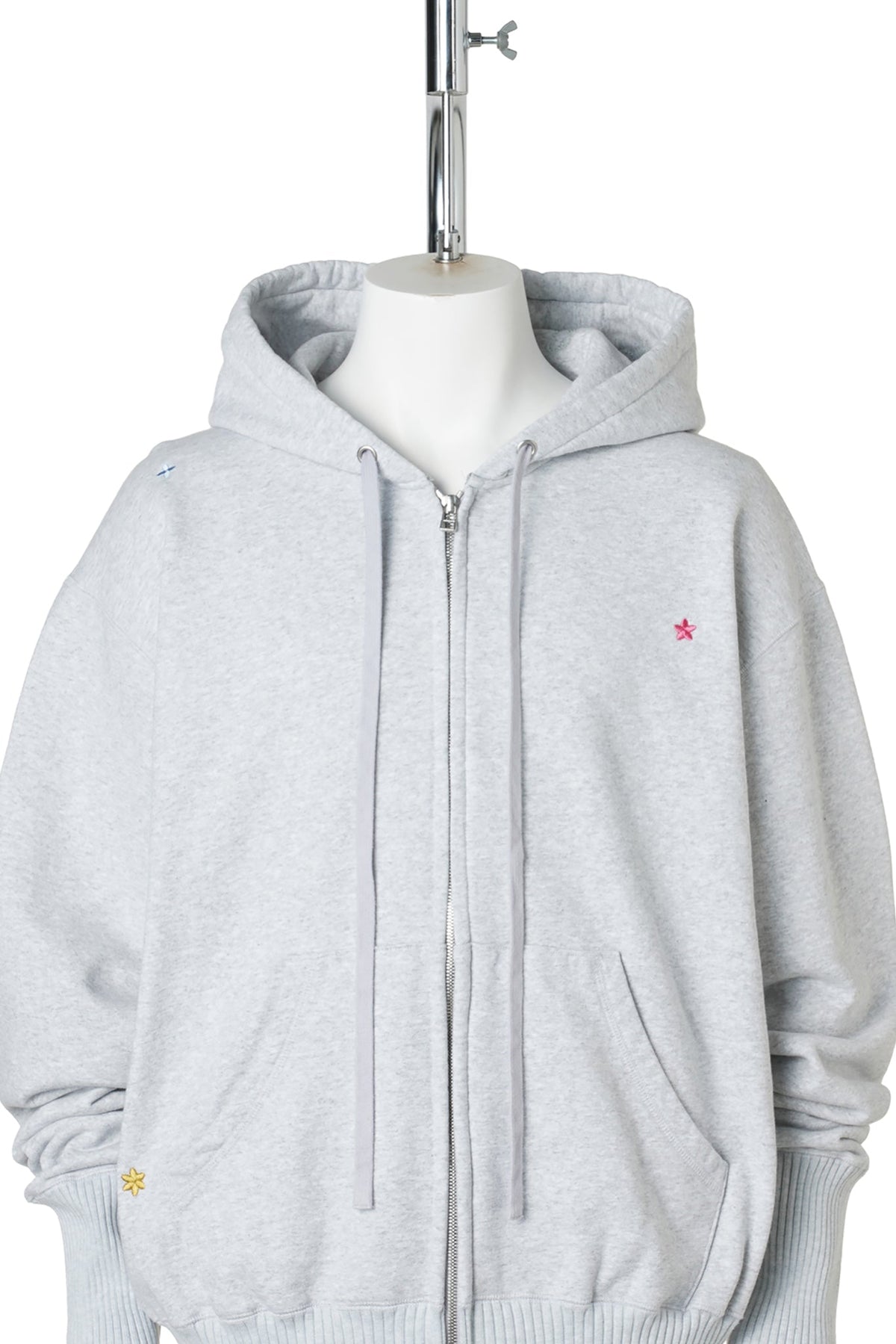 BASIC ZIP HOODIE / HEATHERGREY
