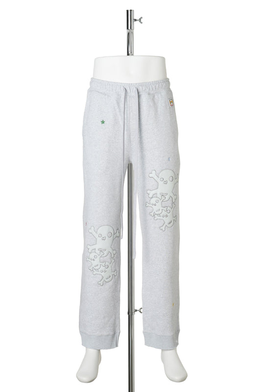 STRAIGH WIDE PANTS / HEATHERGREY