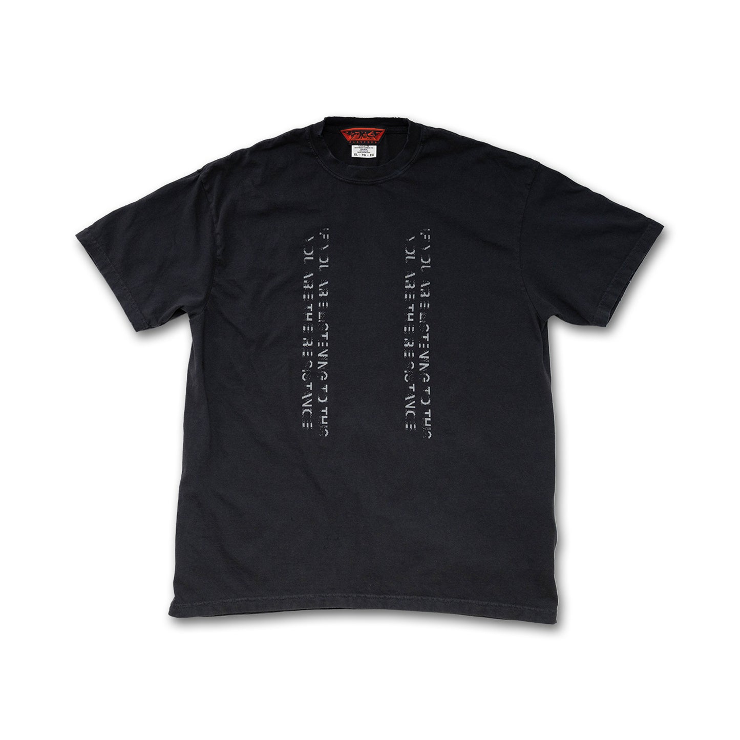 VERTICAL MESSAGE TEE / BLACK