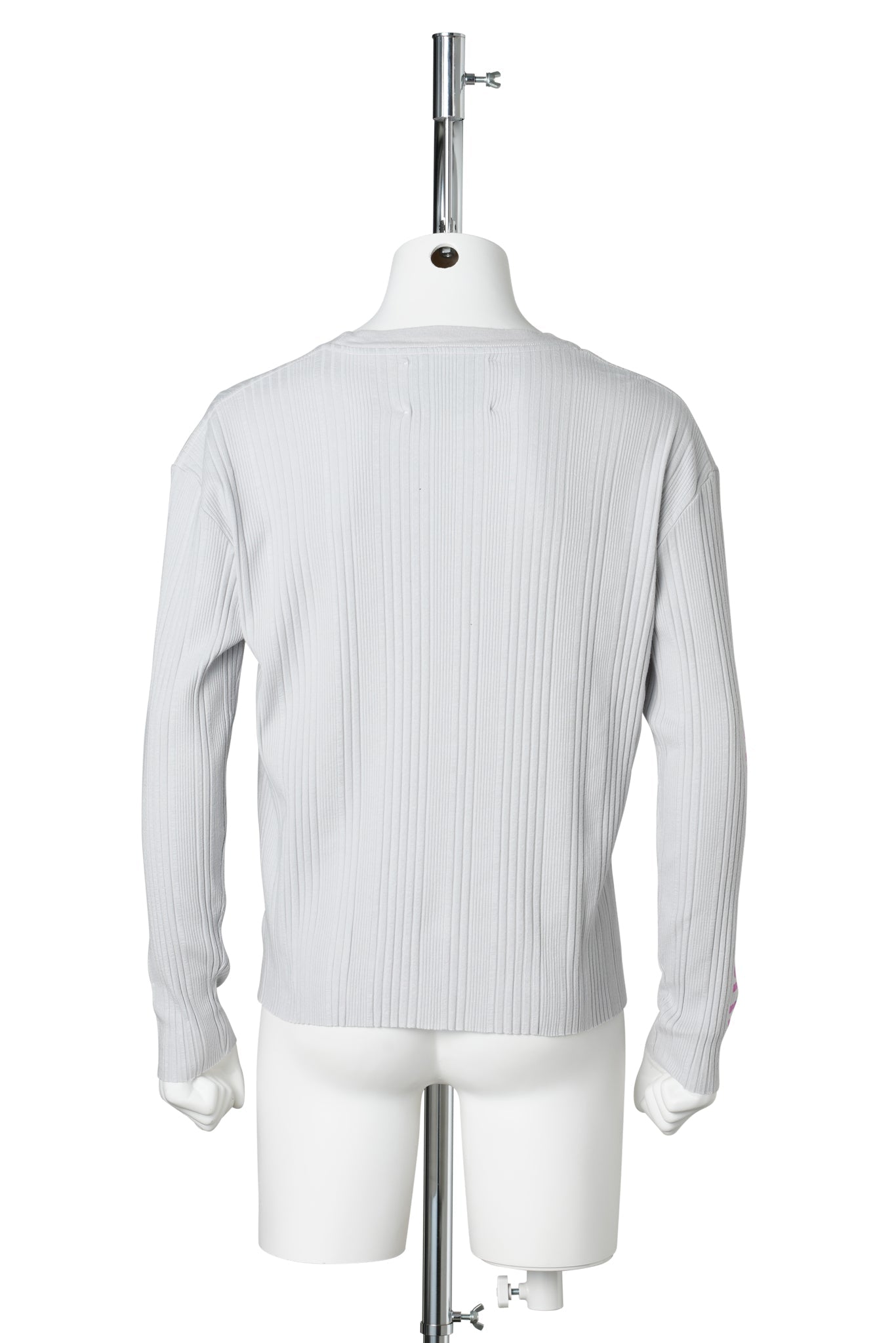 HUSTLR WHITE RIB L/S TEE / BABY BLUE