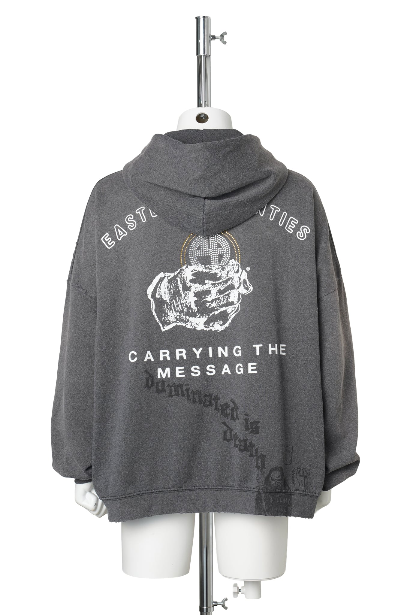 CARRYING THE MESSAGE ZIP HOODIE / VINTAGE BLACK