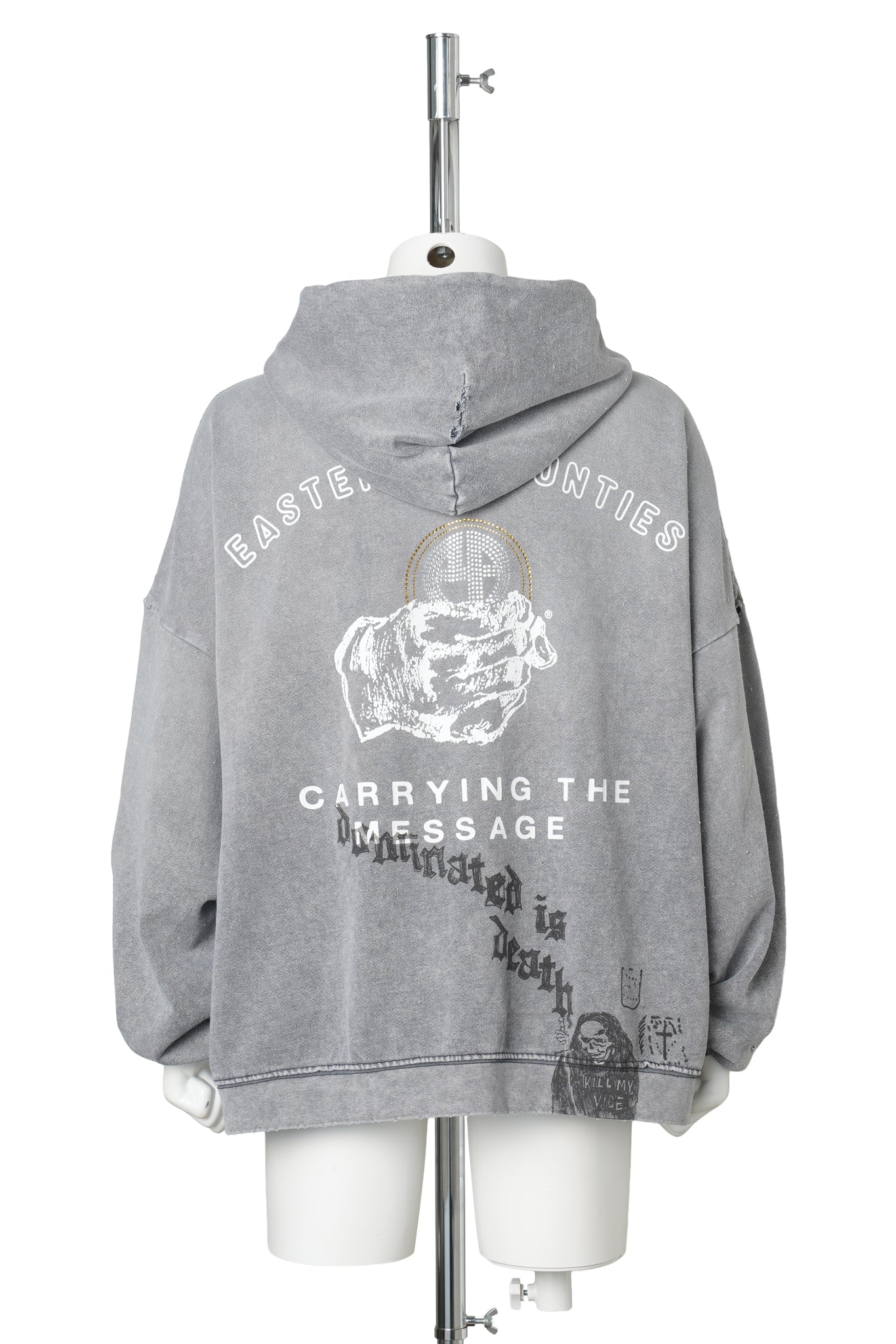 CARRYING THE MESSAGE ZIP HOODIE / GRAY