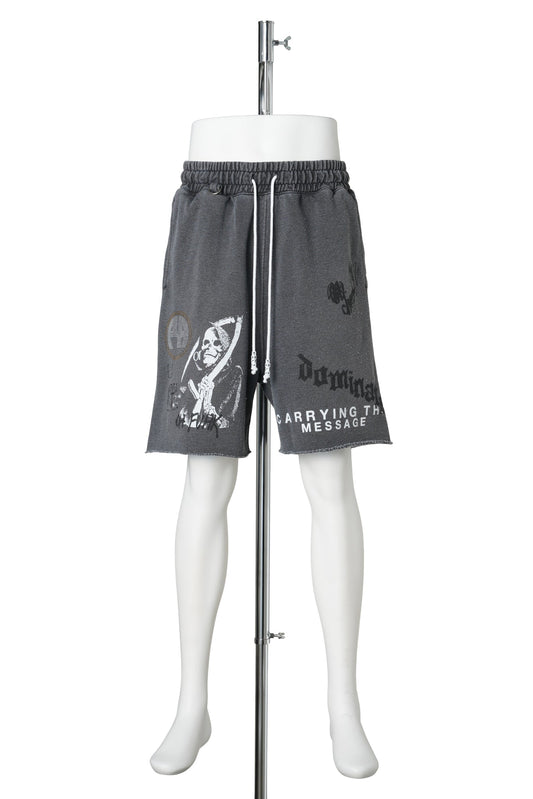 CARRYING THE MESSAGE SWEATSHORT / VINTAGE BLACK