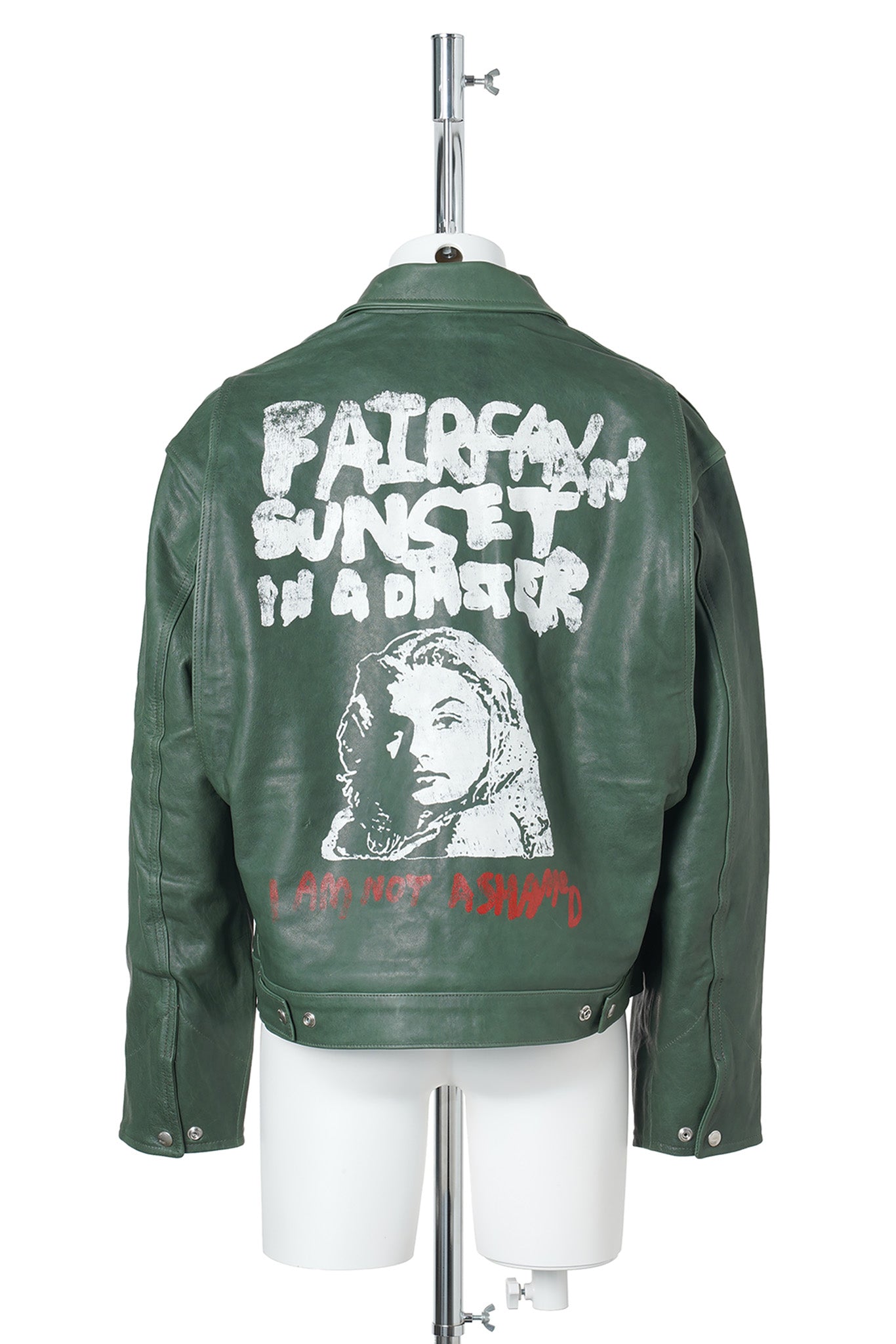 I AM NOT ASHAMED LEATHER WORK JACKET / GREEN