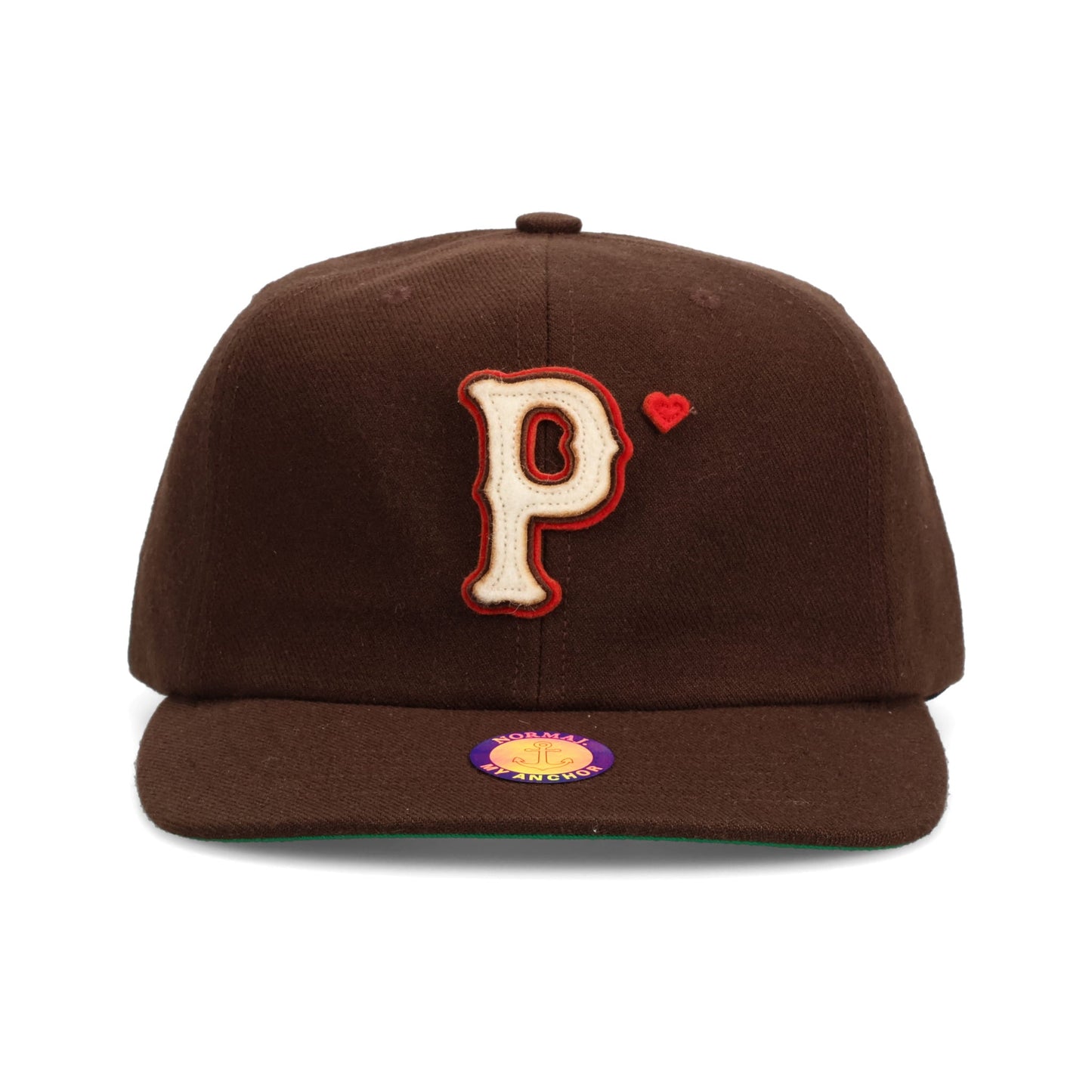 WOOL BASEBALL ''P'' HAT / BROWN