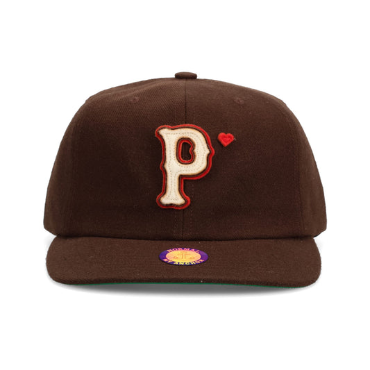 WOOL BASEBALL ''P'' HAT / BROWN