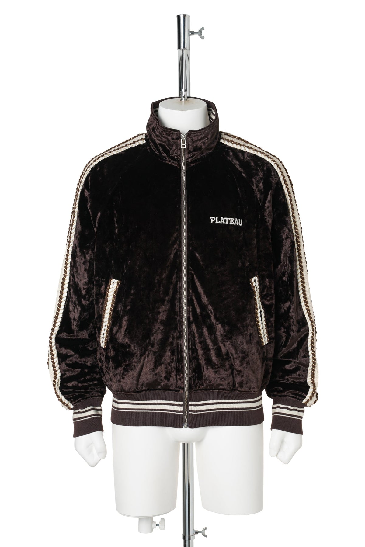 VELVET TRACK JACKET / BROWN