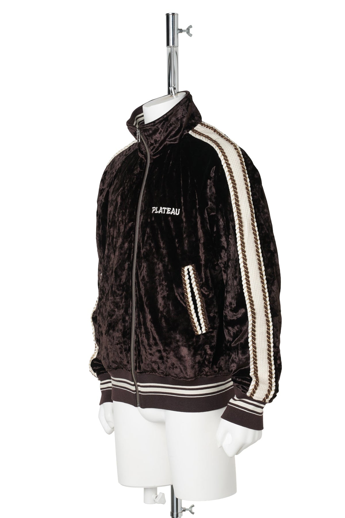 VELVET TRACK JACKET / BROWN