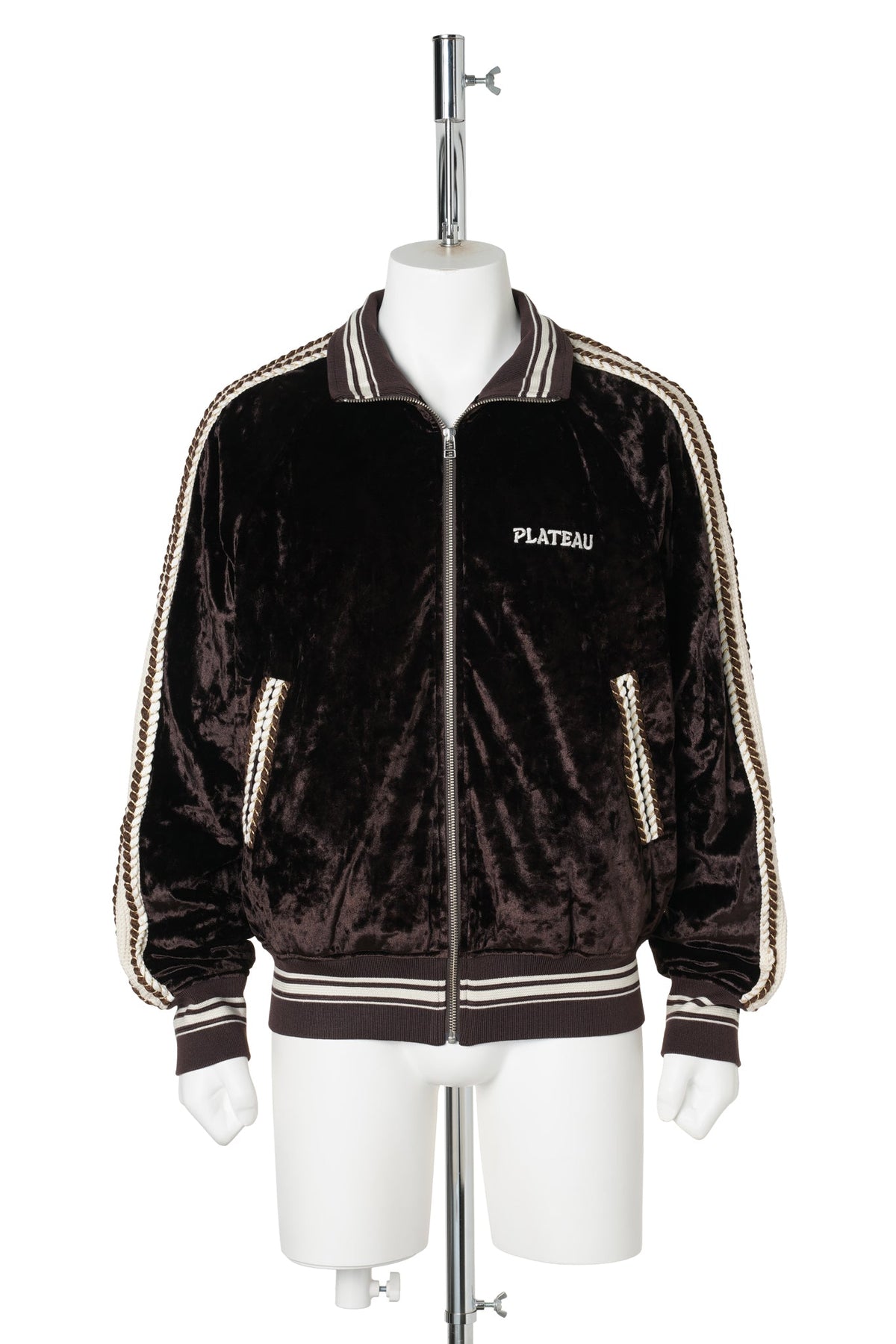VELVET TRACK JACKET / BROWN