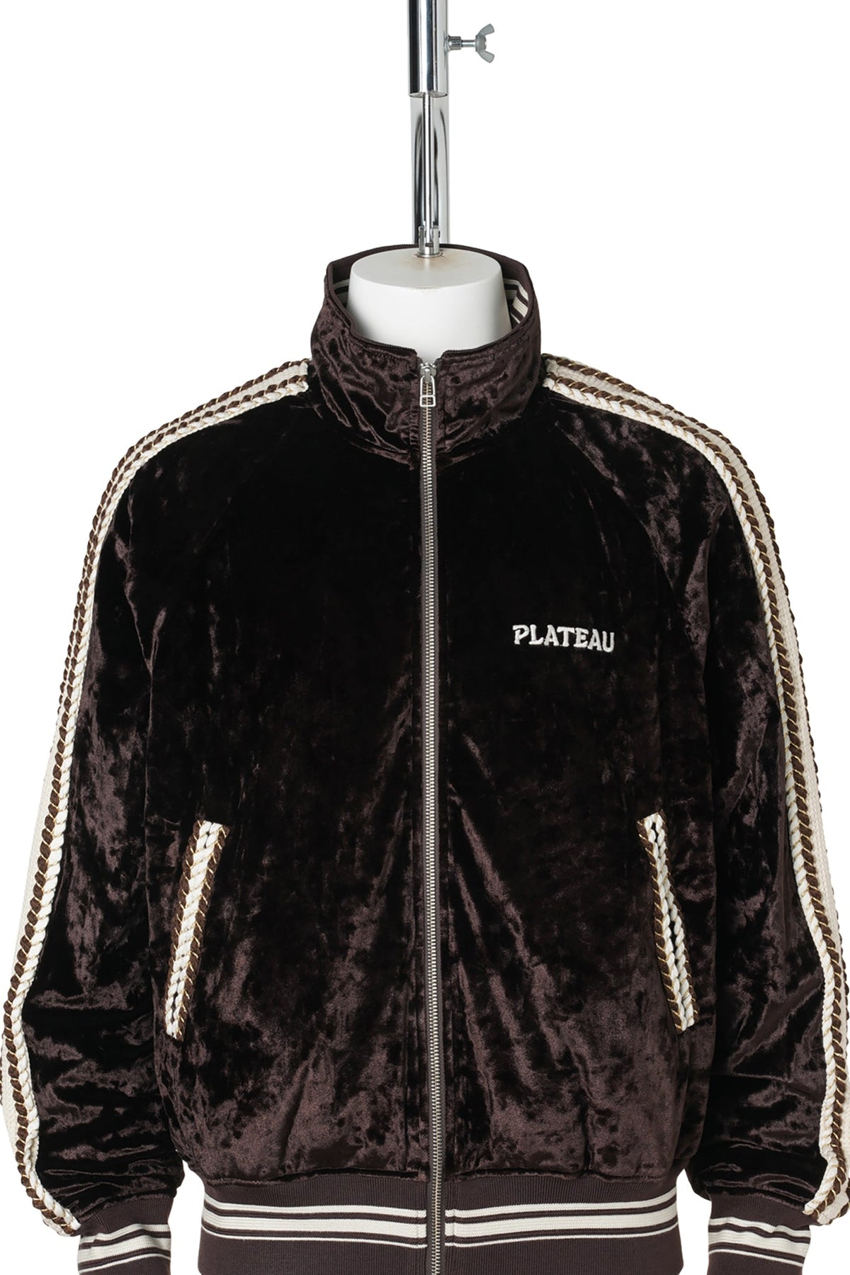 VELVET TRACK JACKET / BROWN