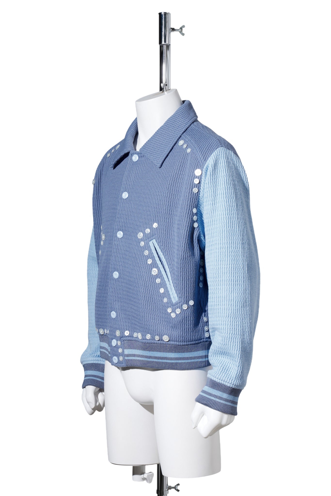 BUTTON VARSITY JACKET / BLUE