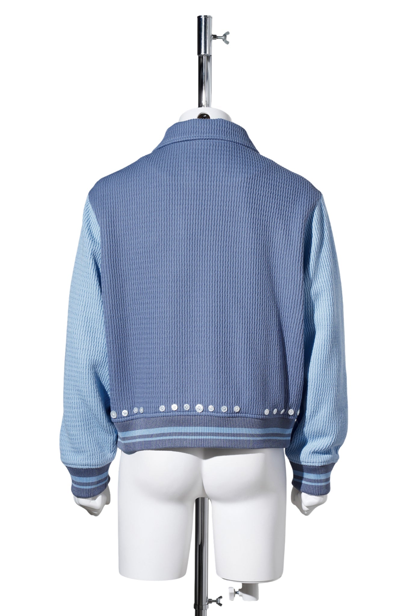 BUTTON VARSITY JACKET / BLUE