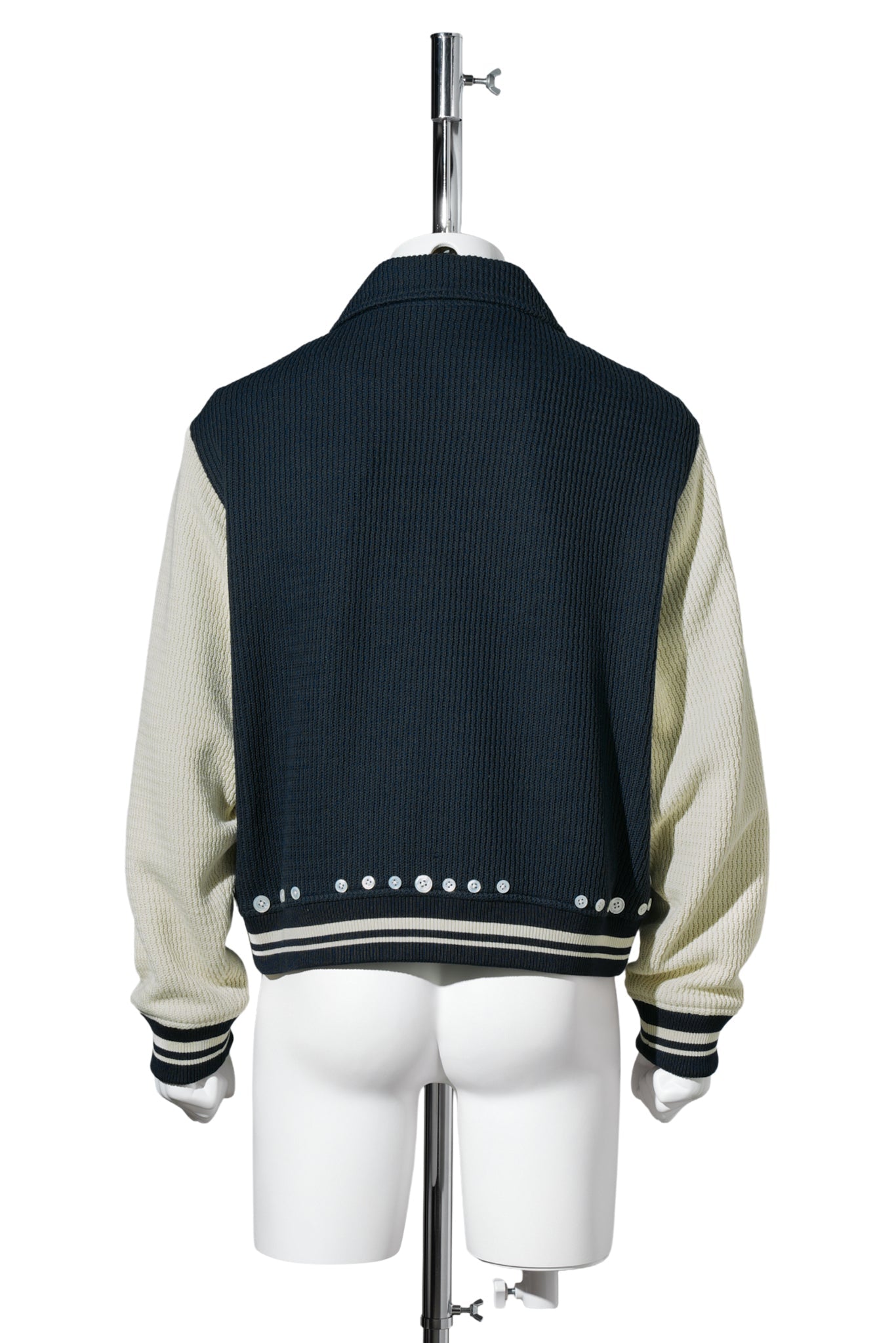 BUTTON VARSITY JACKET / NAVY