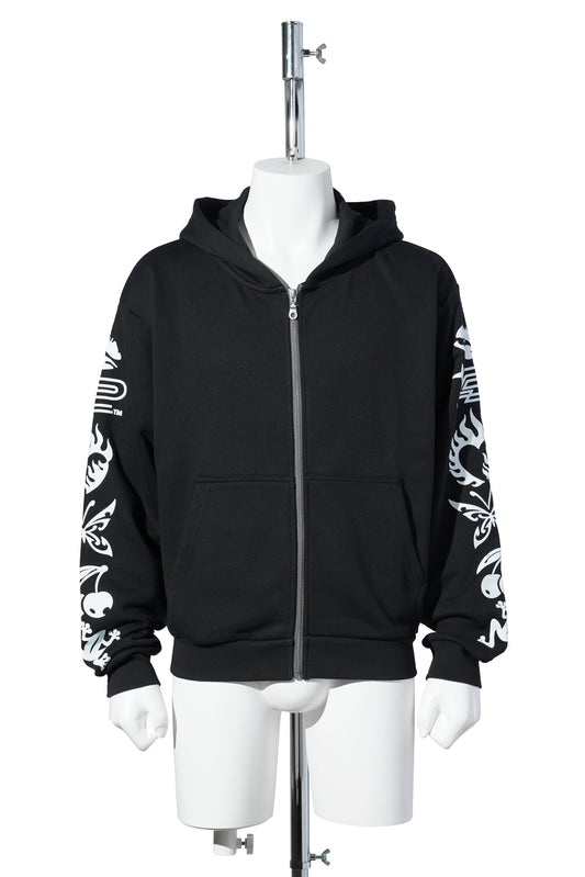 ELEMENTAL ZIP-UP HOODIE / BLACK