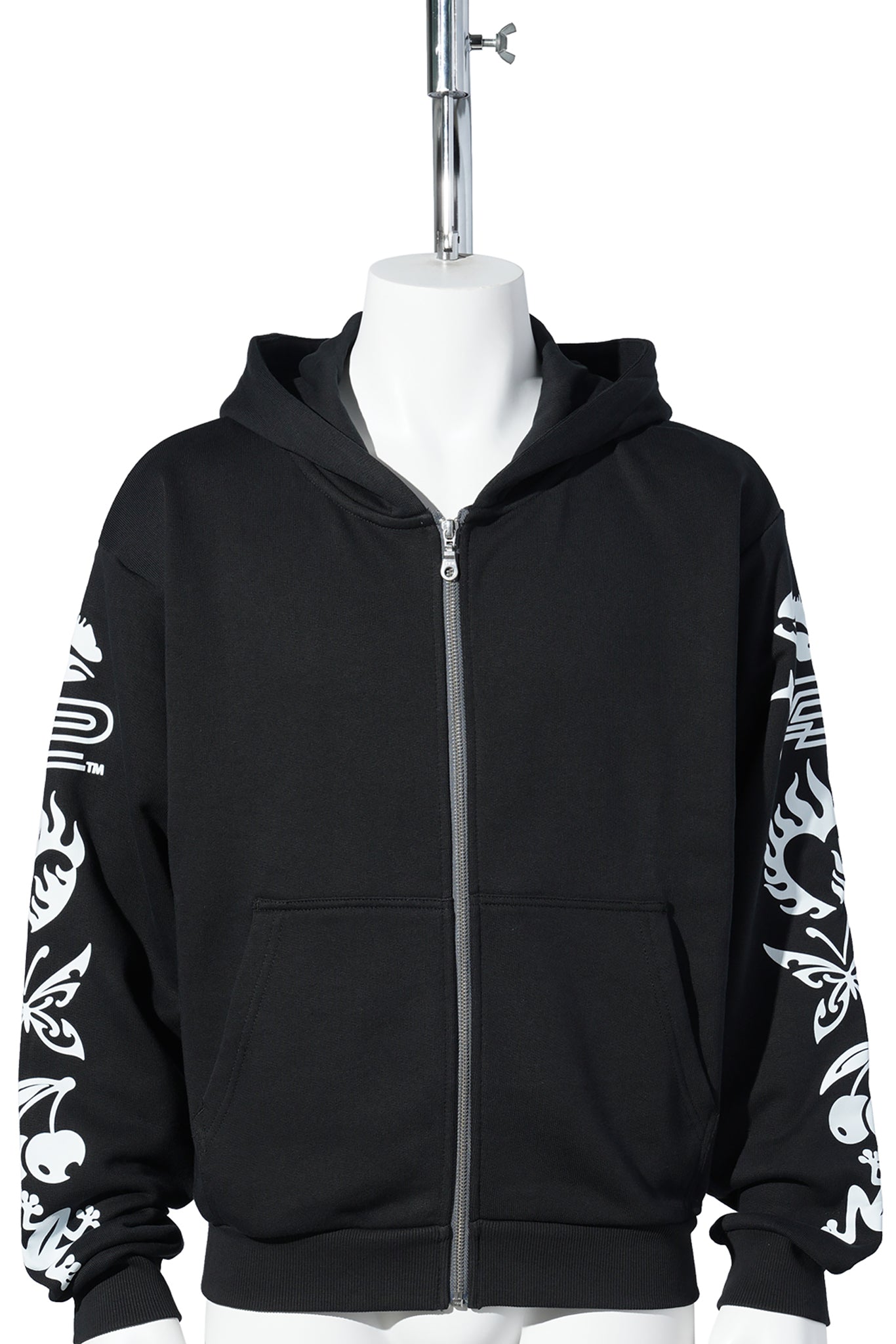 ELEMENTAL ZIP-UP HOODIE / BLACK