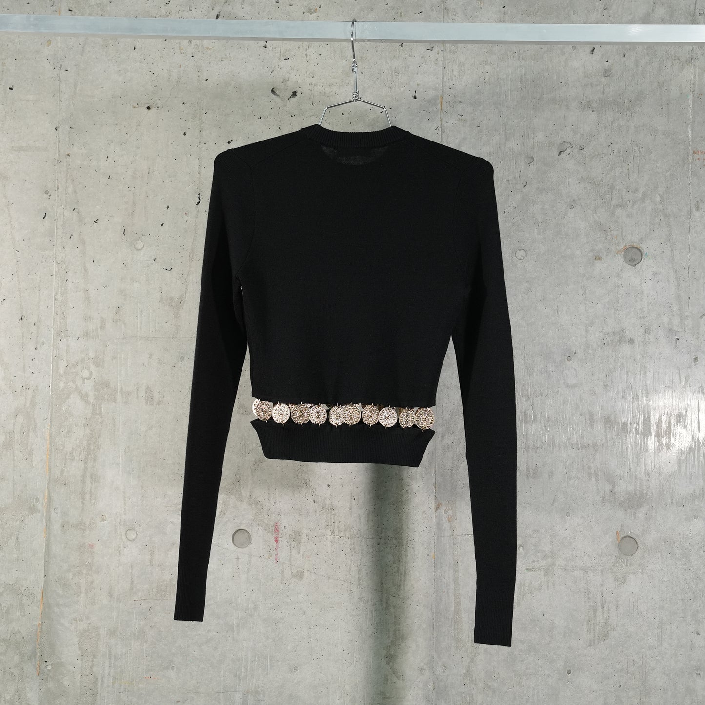 PULL/CARDIGAN PULL OVER LONG SLEEVES / P001：BLACK