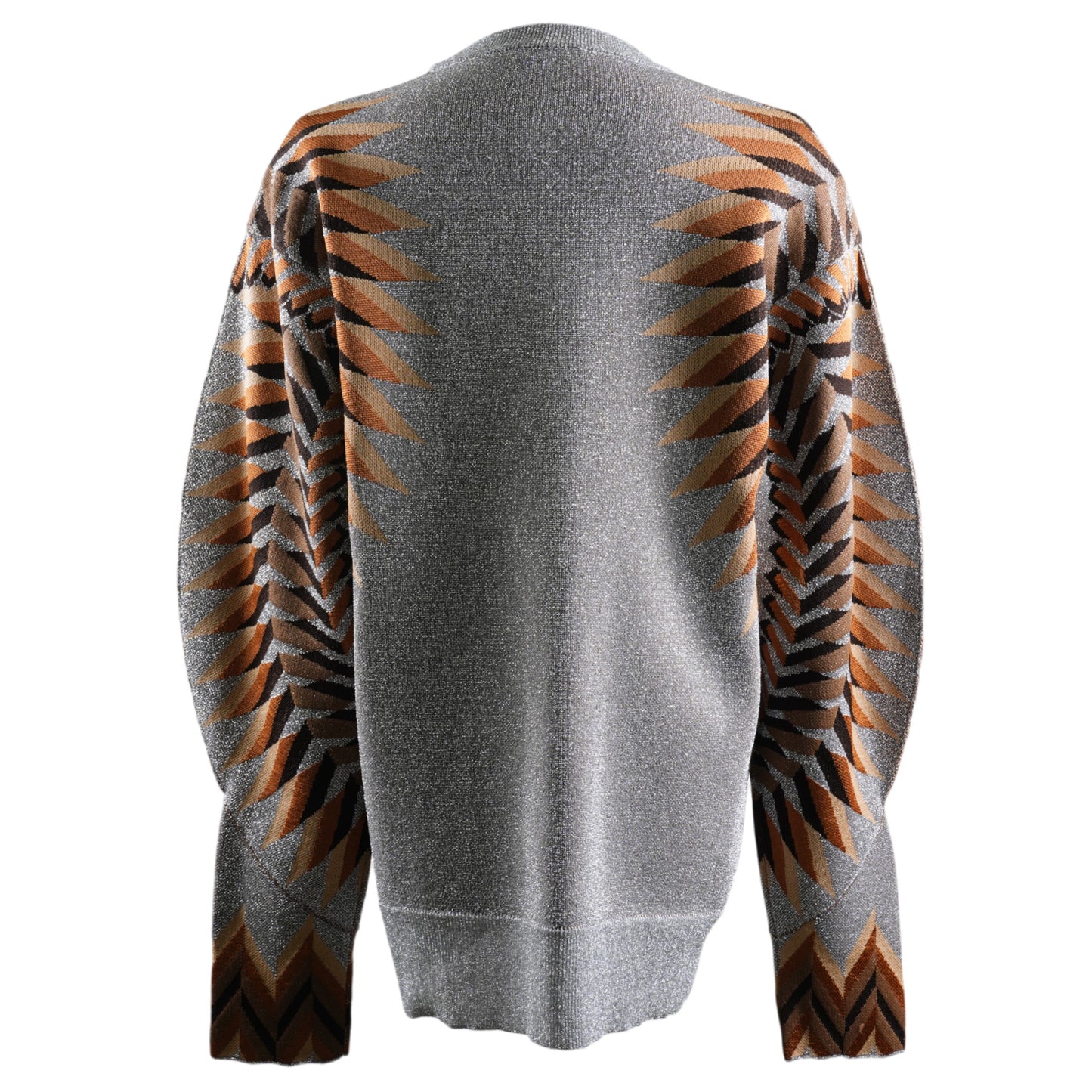 PULL/CARDIGAN PULL OVER LONG SLEEVES / V191:GRAPHIC 70S/SILVER/BROWN