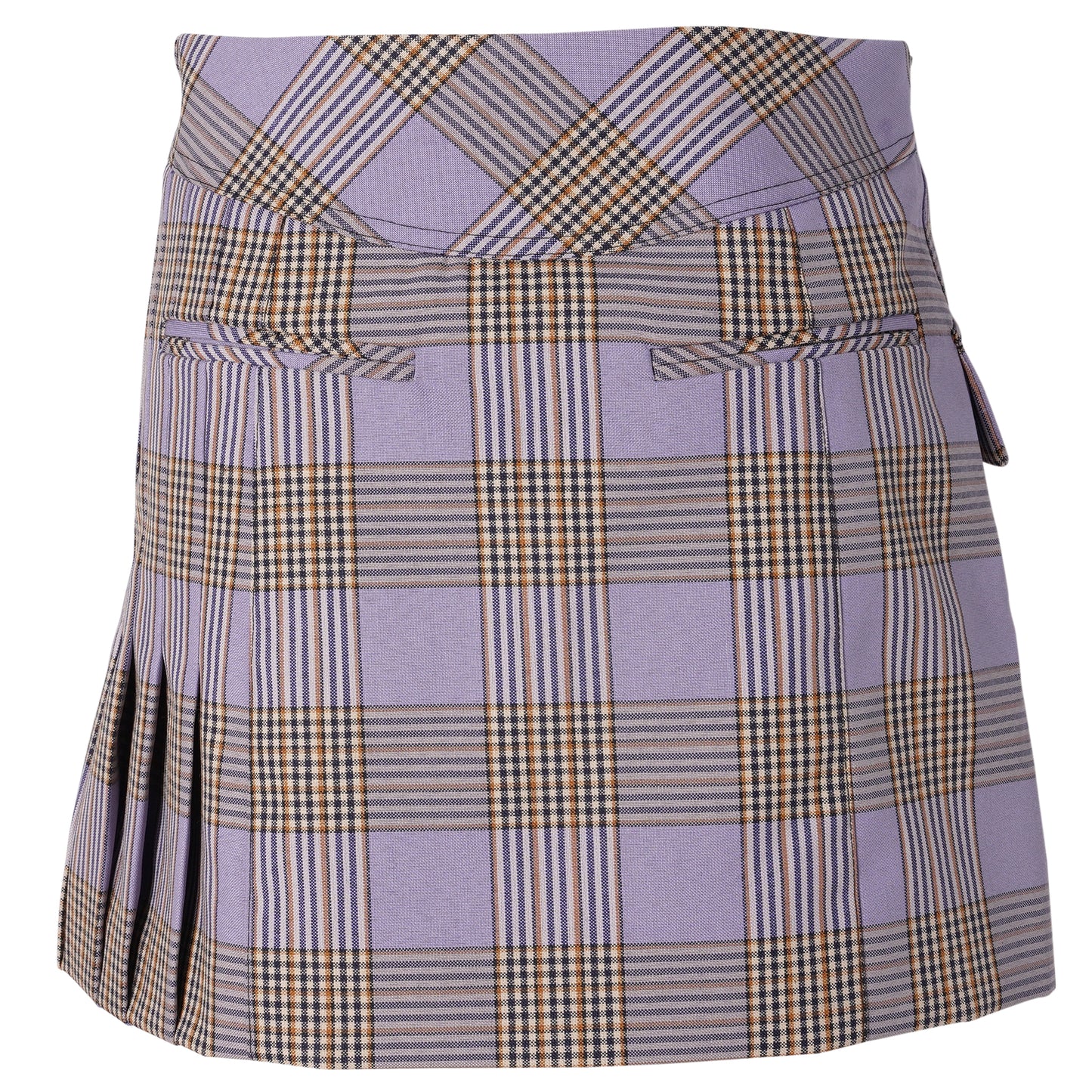 JUPE MINI SKIRT / V957:TARTAN/PURPLE/ORANGE