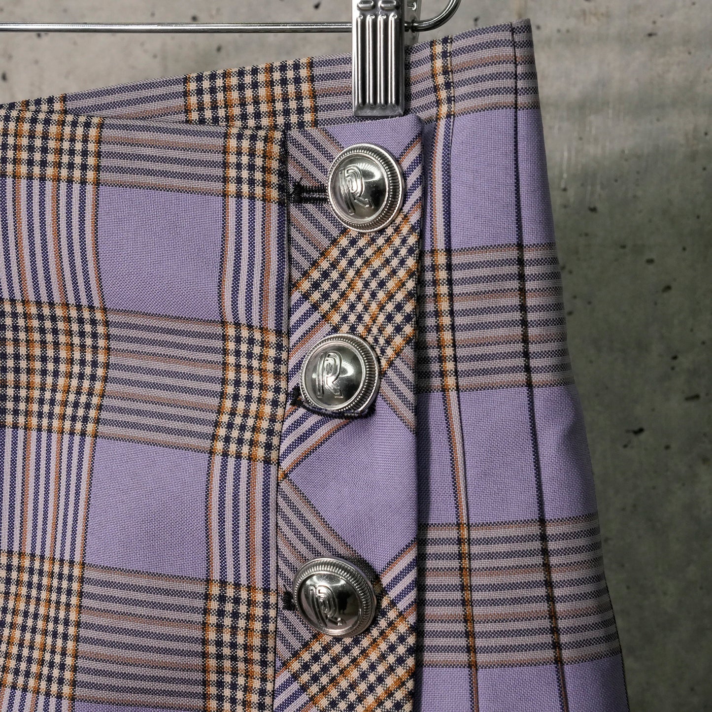 JUPE MINI SKIRT / V957:TARTAN/PURPLE/ORANGE