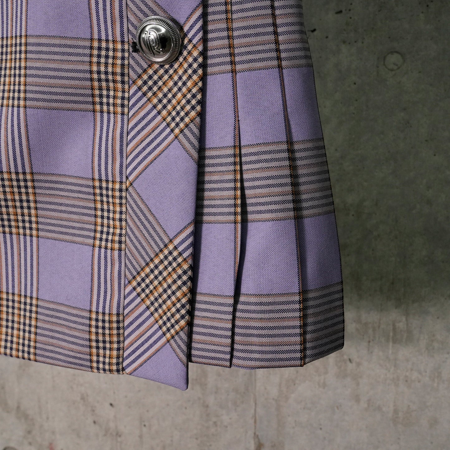 JUPE MINI SKIRT / V957:TARTAN/PURPLE/ORANGE