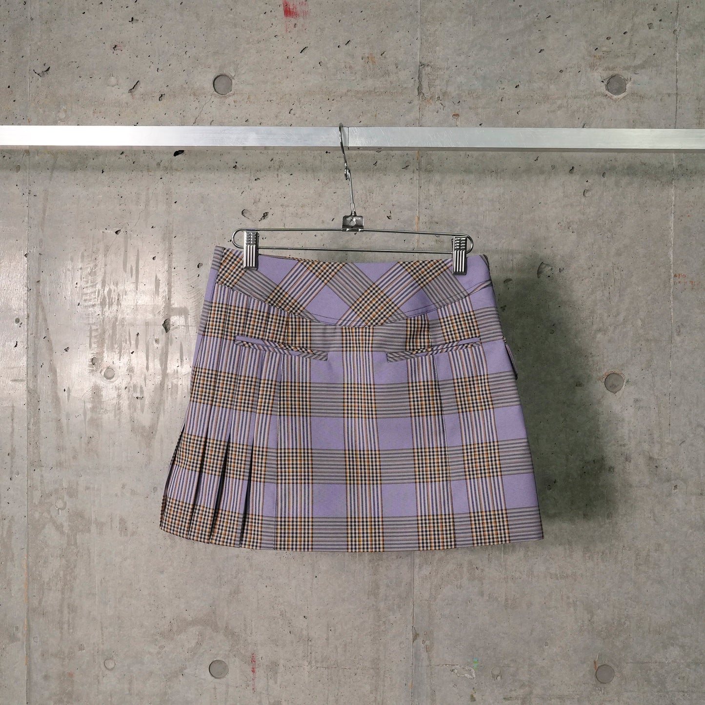 JUPE MINI SKIRT / V957:TARTAN/PURPLE/ORANGE