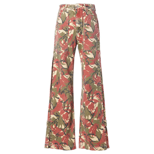 PANTALON LARGE PANT / V267:CAMOUFLAGE BEIGE/KAKI/BR