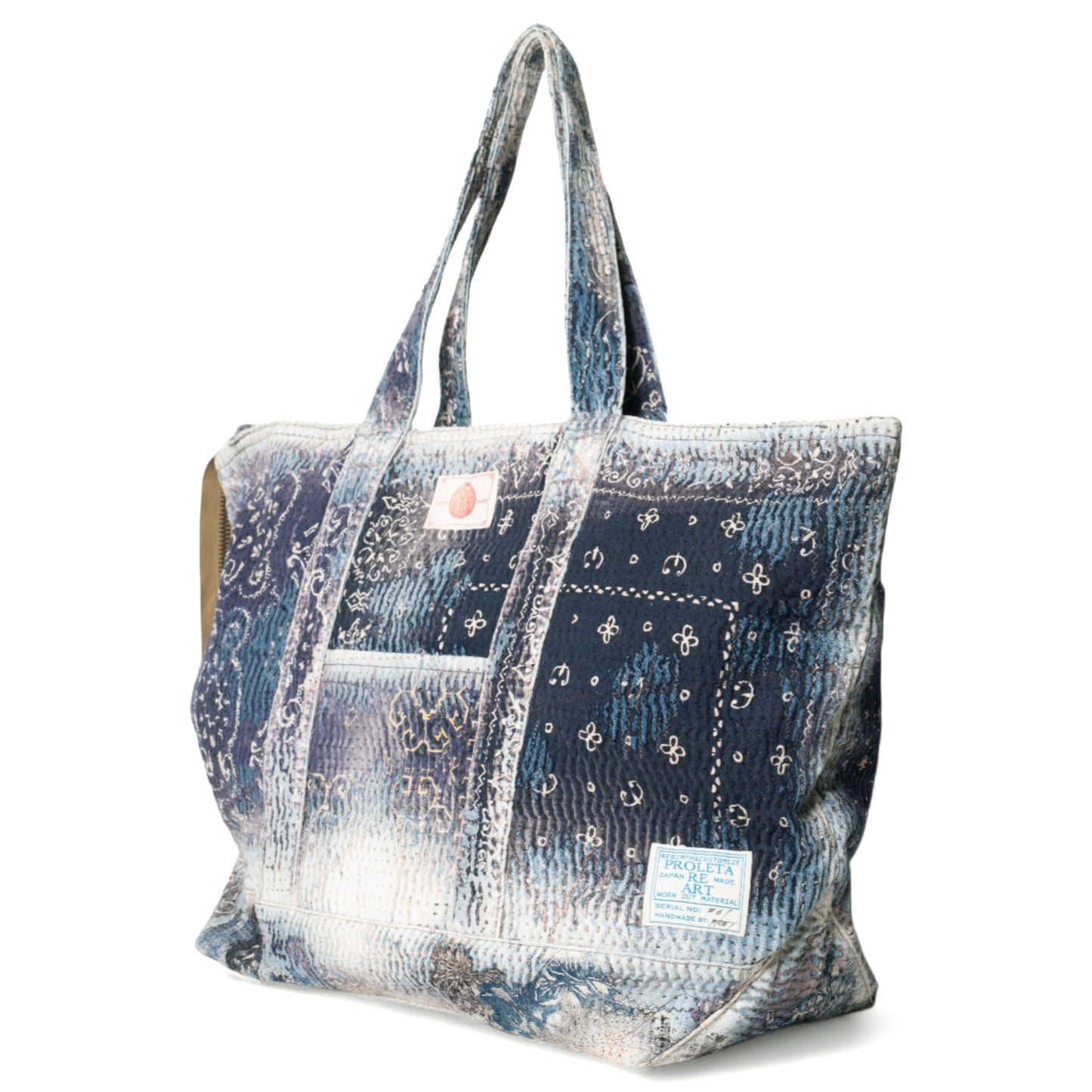 UROBOROS LARGE ZIP TOTE BAG / NAVY