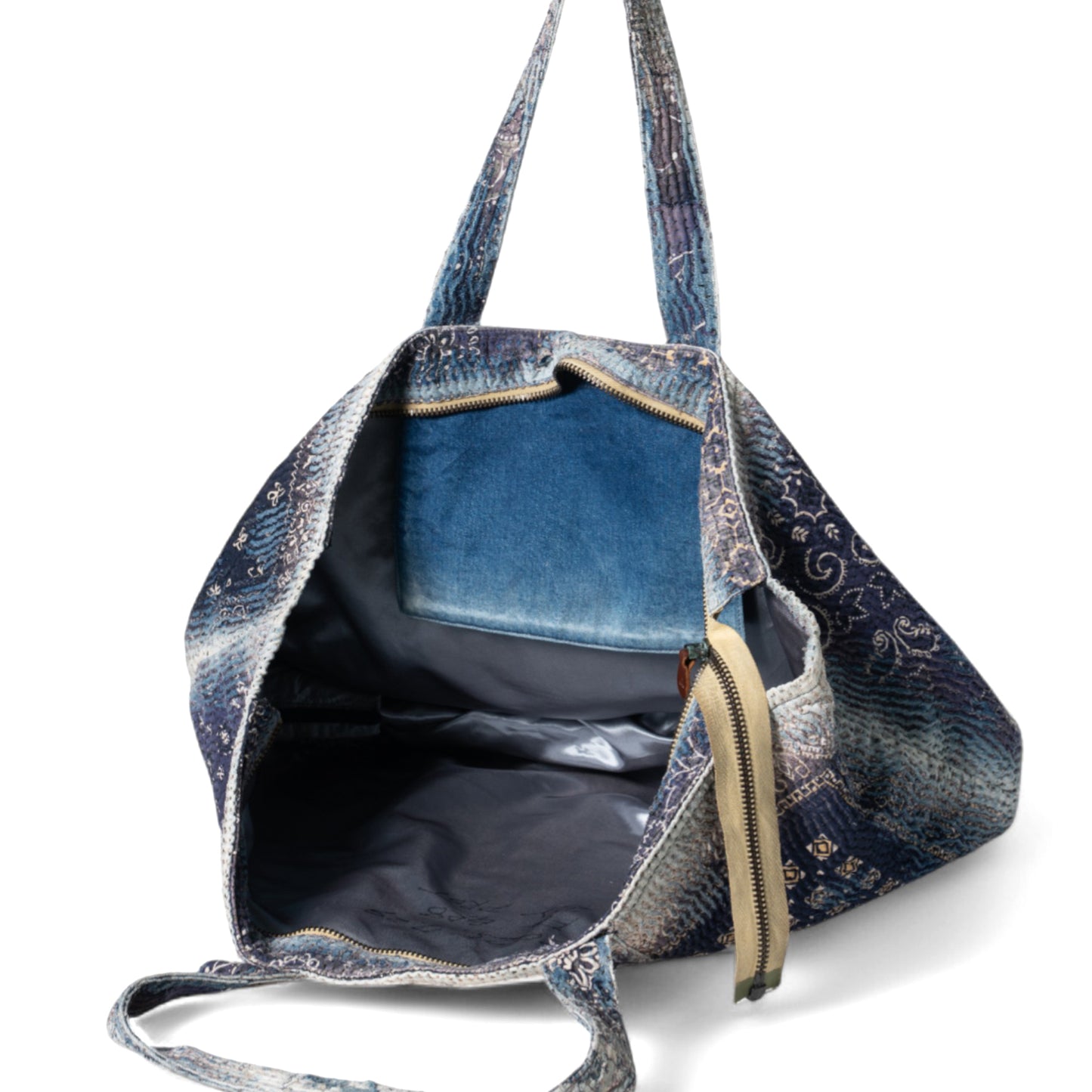 UROBOROS LARGE ZIP TOTE BAG / NAVY