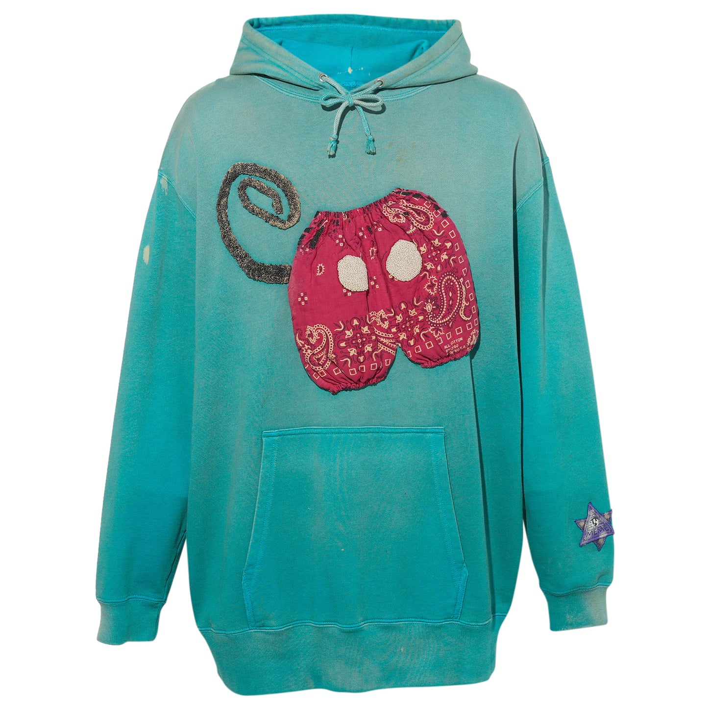 MEME HACK TOON HOODIE (ANTIQUE SOMEONE’S RED PANTS) / ANTIQUE TURQUOIS
