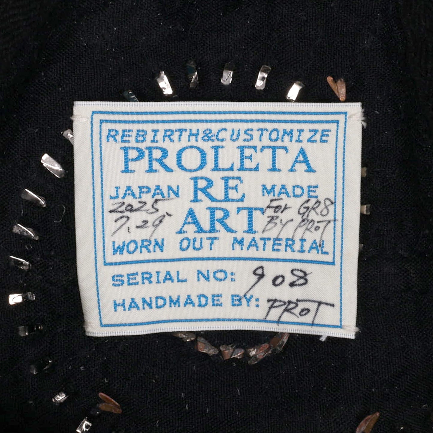 UROBOROS DEER LEATHER×STUDS BUCKET HAT (HIPPIE FLOWER×PEACE) / BLACK