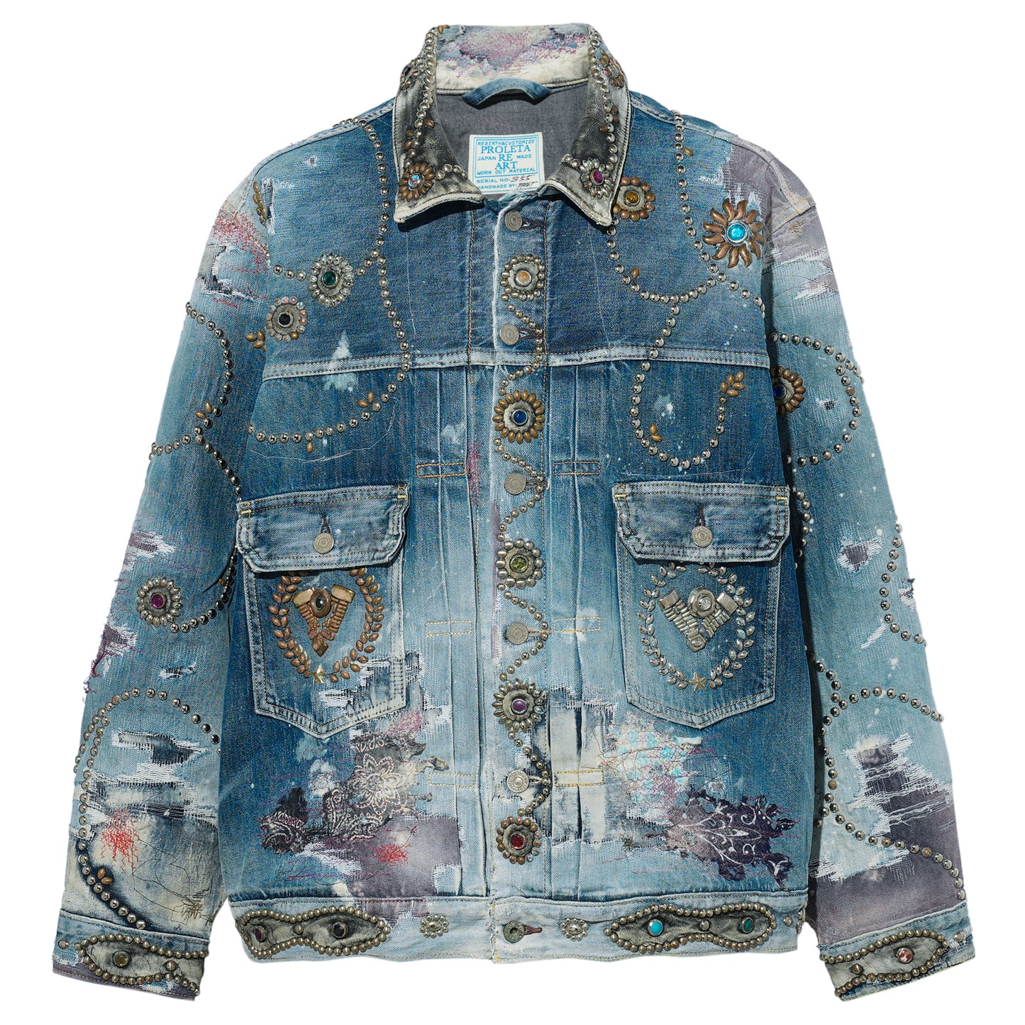 RULES DEER LEATHER×STUDS TYPE-2 JACKET (EVOLUTION ENGINE) / LIGHT INDIGO