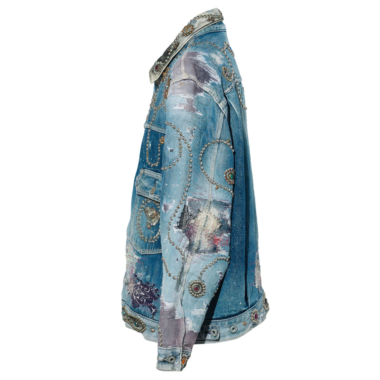 RULES DEER LEATHER×STUDS TYPE-2 JACKET (EVOLUTION ENGINE) / LIGHT INDIGO