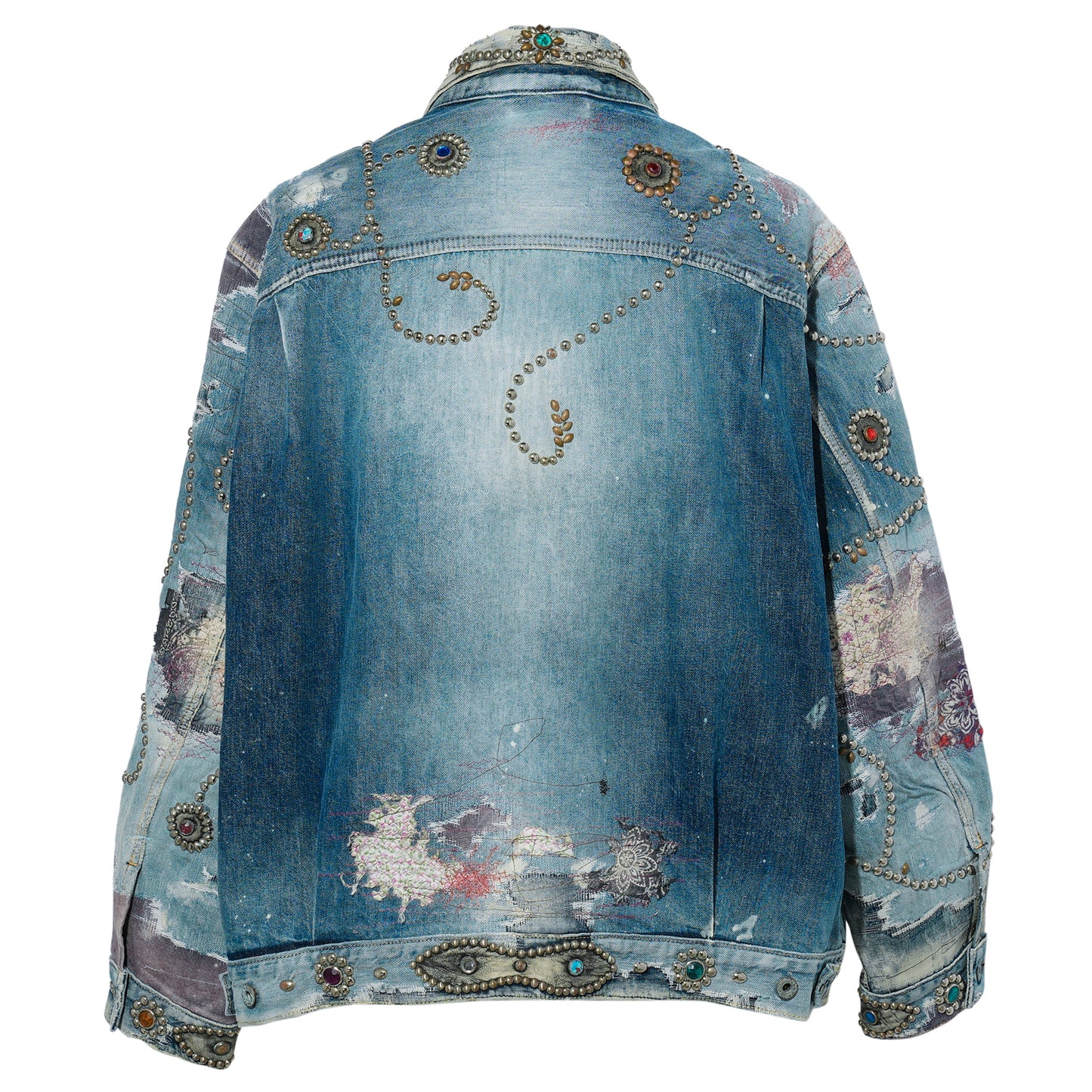 RULES DEER LEATHER×STUDS TYPE-2 JACKET (EVOLUTION ENGINE) / LIGHT INDIGO