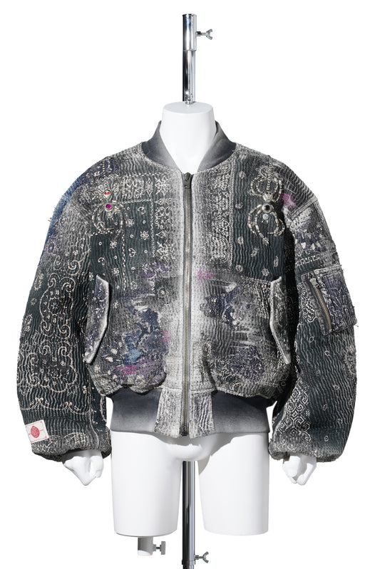 褸優縷頭 RULES STUDS BOMBER JACKET"BLACK WIDOW” / BLACK