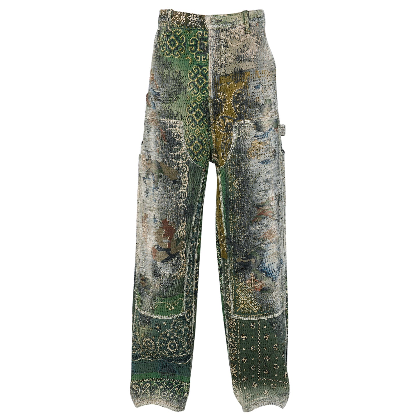 UROBOROS DOUBLE KNEE PAINTER PANTS / GREEN