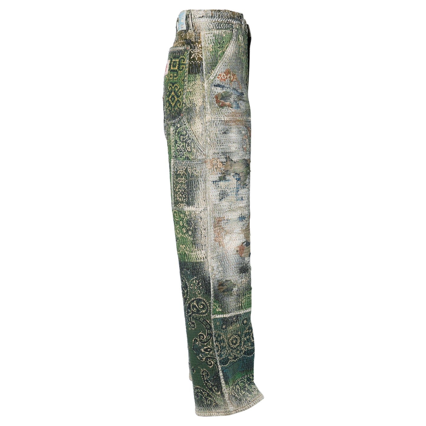 UROBOROS DOUBLE KNEE PAINTER PANTS / GREEN