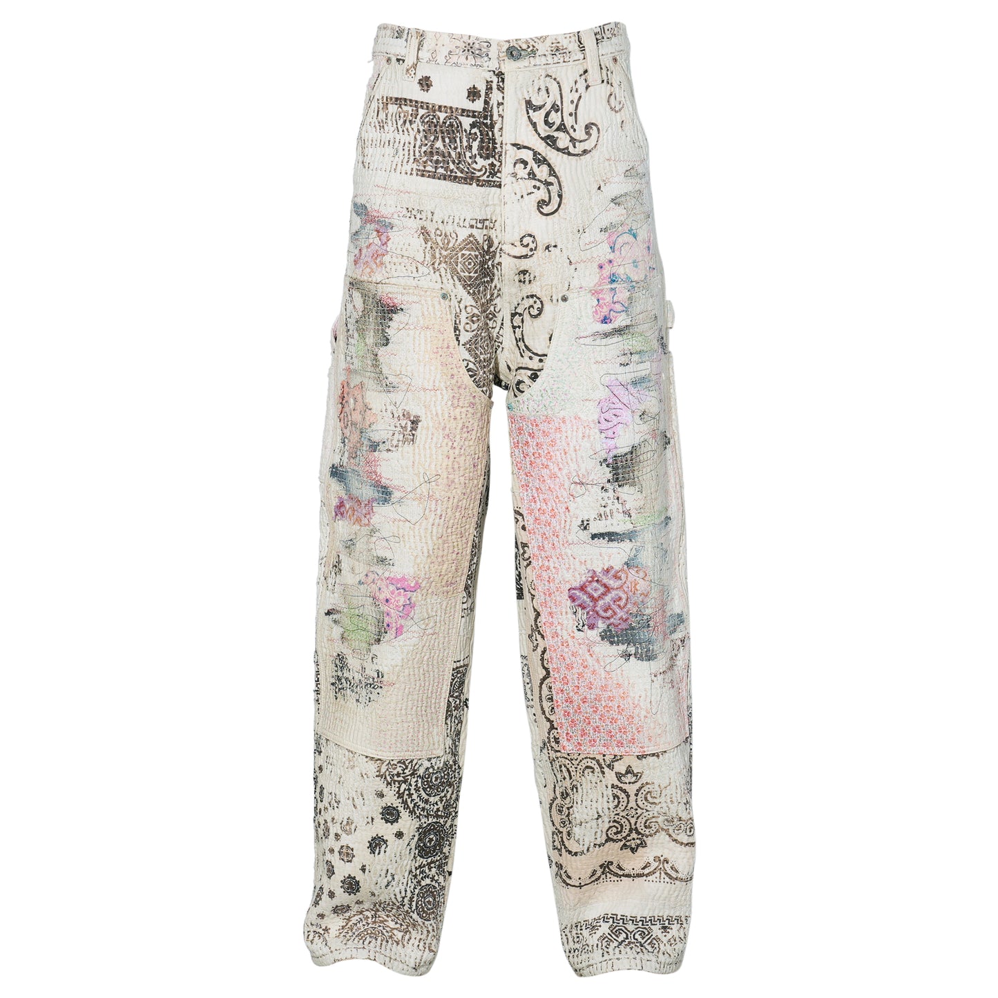 UROBOROS DOUBLE KNEE PAINTER PANTS / WHITE