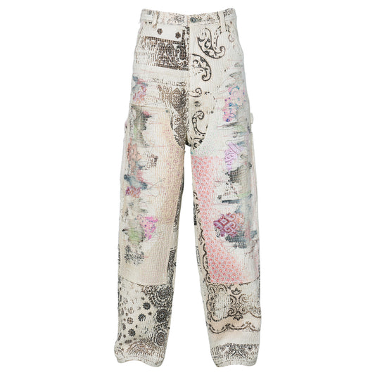 UROBOROS DOUBLE KNEE PAINTER PANTS / WHITE