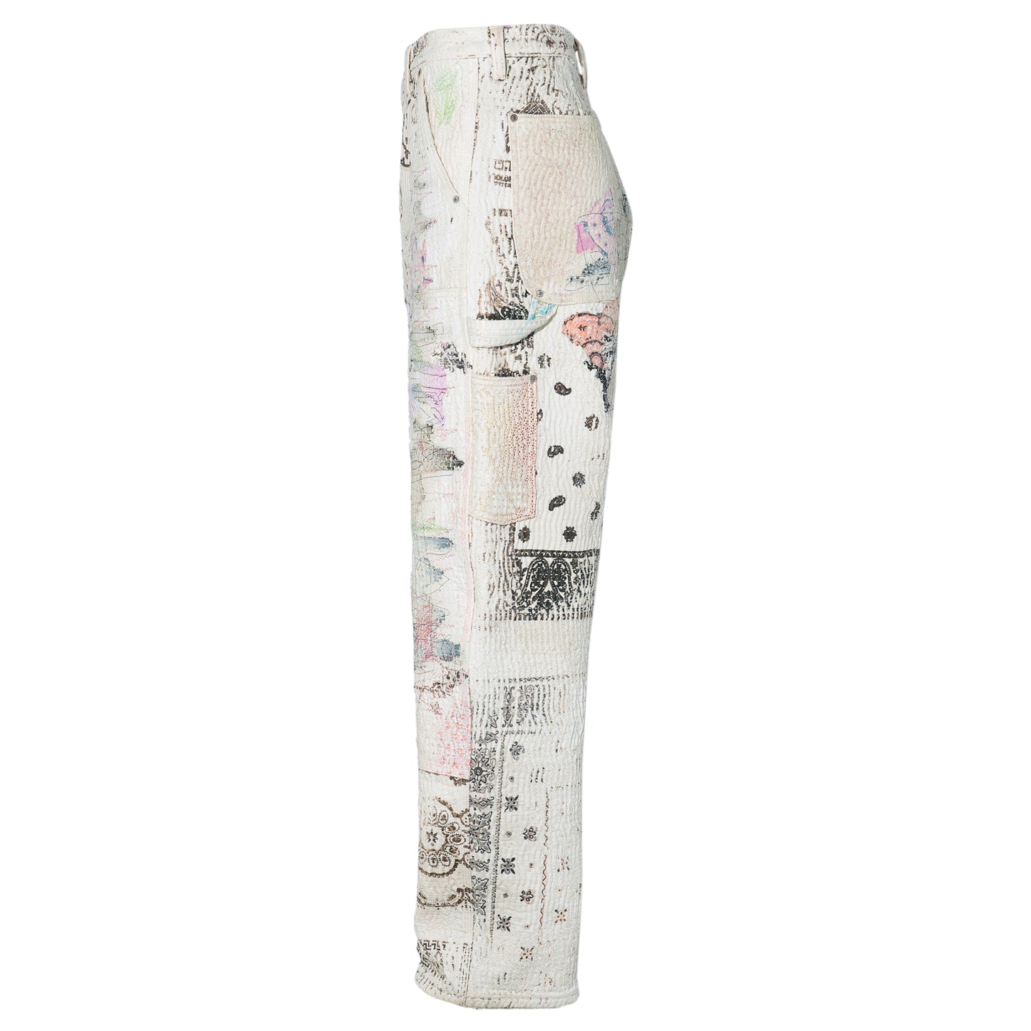 UROBOROS DOUBLE KNEE PAINTER PANTS / WHITE