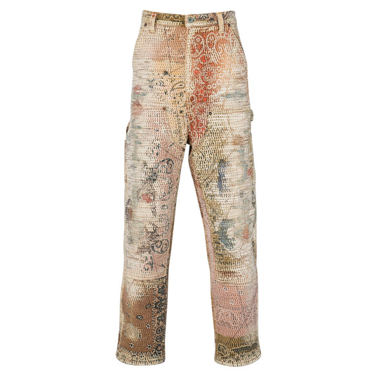 UROBOROS DOUBLE KNEE PAINTER PANTS / BROWN