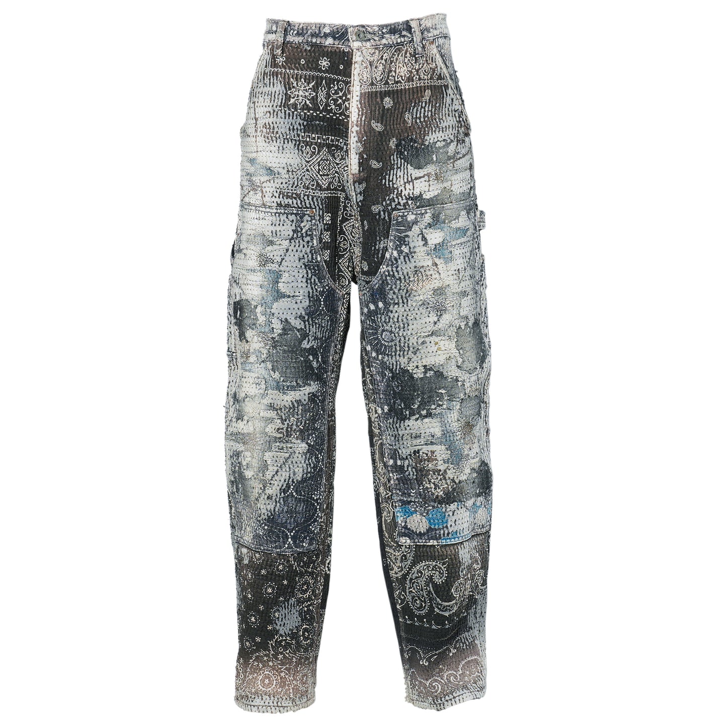 UROBOROS DOUBLE KNEE PAINTER PANTS / BLACK