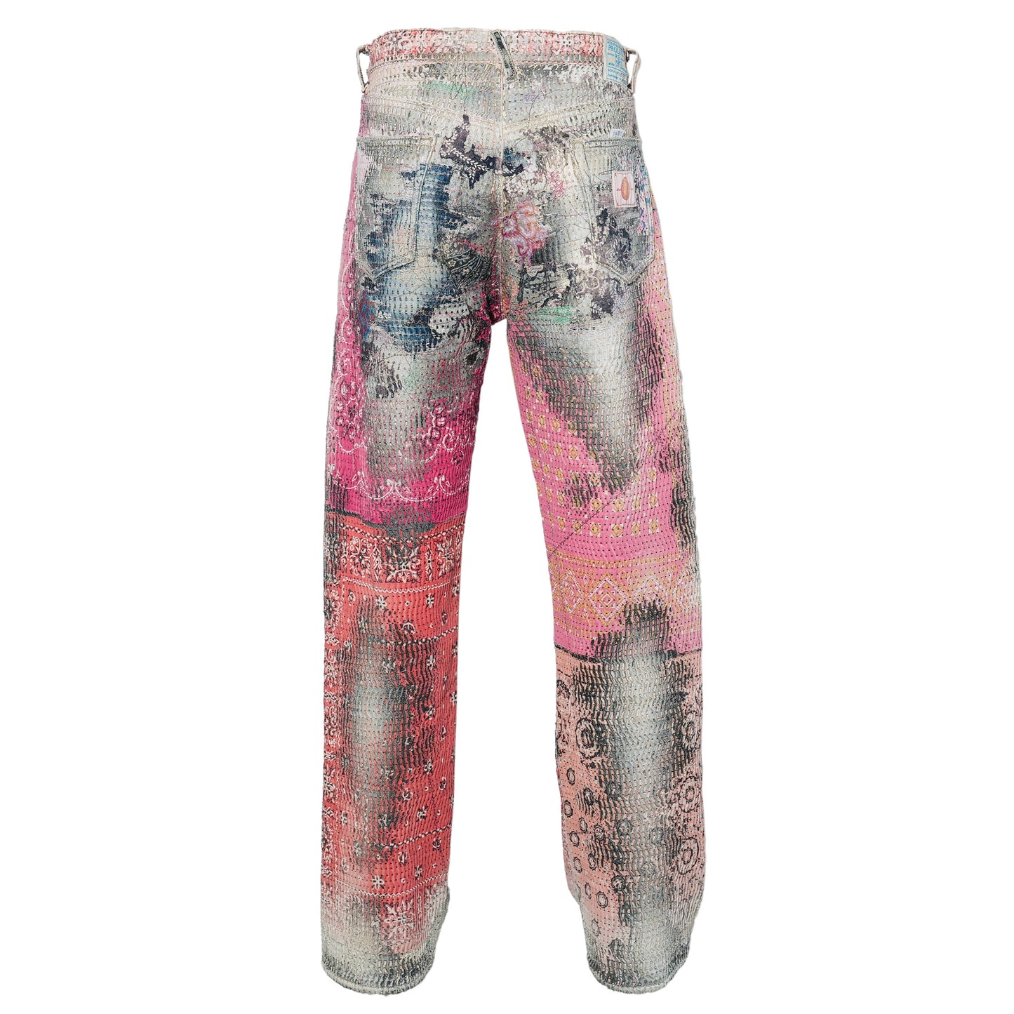 RULES BONE×FLOWER STUDS JEANS(DEATH&REBIRTH) / PINK