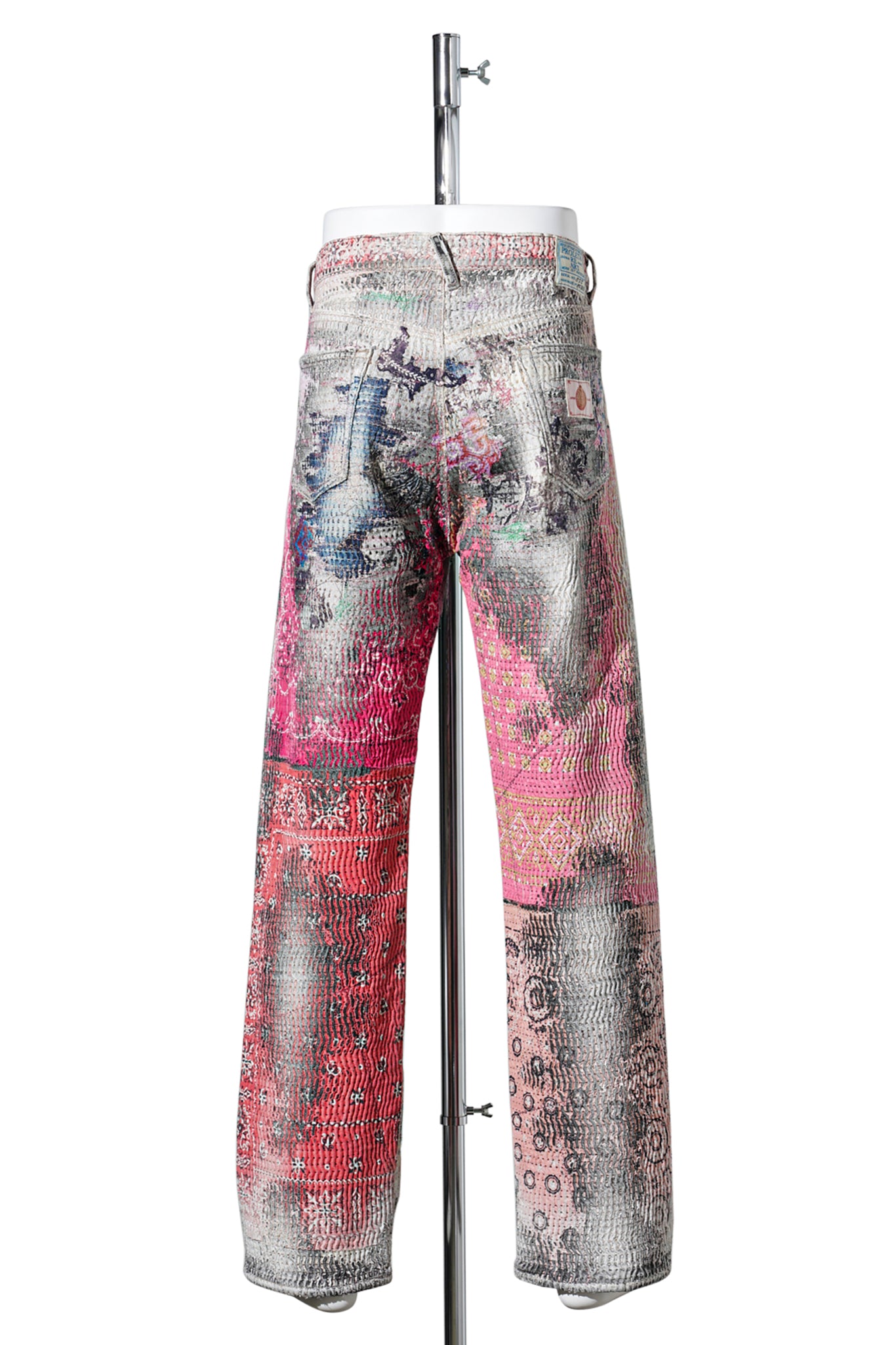 RULES BONE×FLOWER STUDS JEANS(DEATH&REBIRTH) / PINK