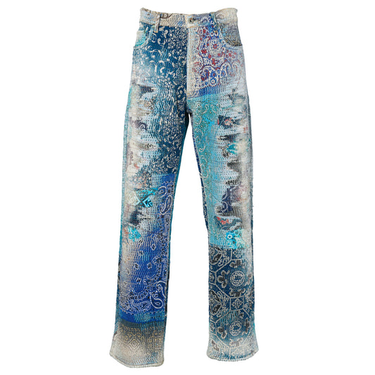 UROBOROS STRAIGHT JEANS / BLUE×TURQUOISE