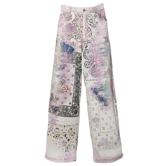 UROBOROS BUGGY JEANS / PURPLE×WHITE