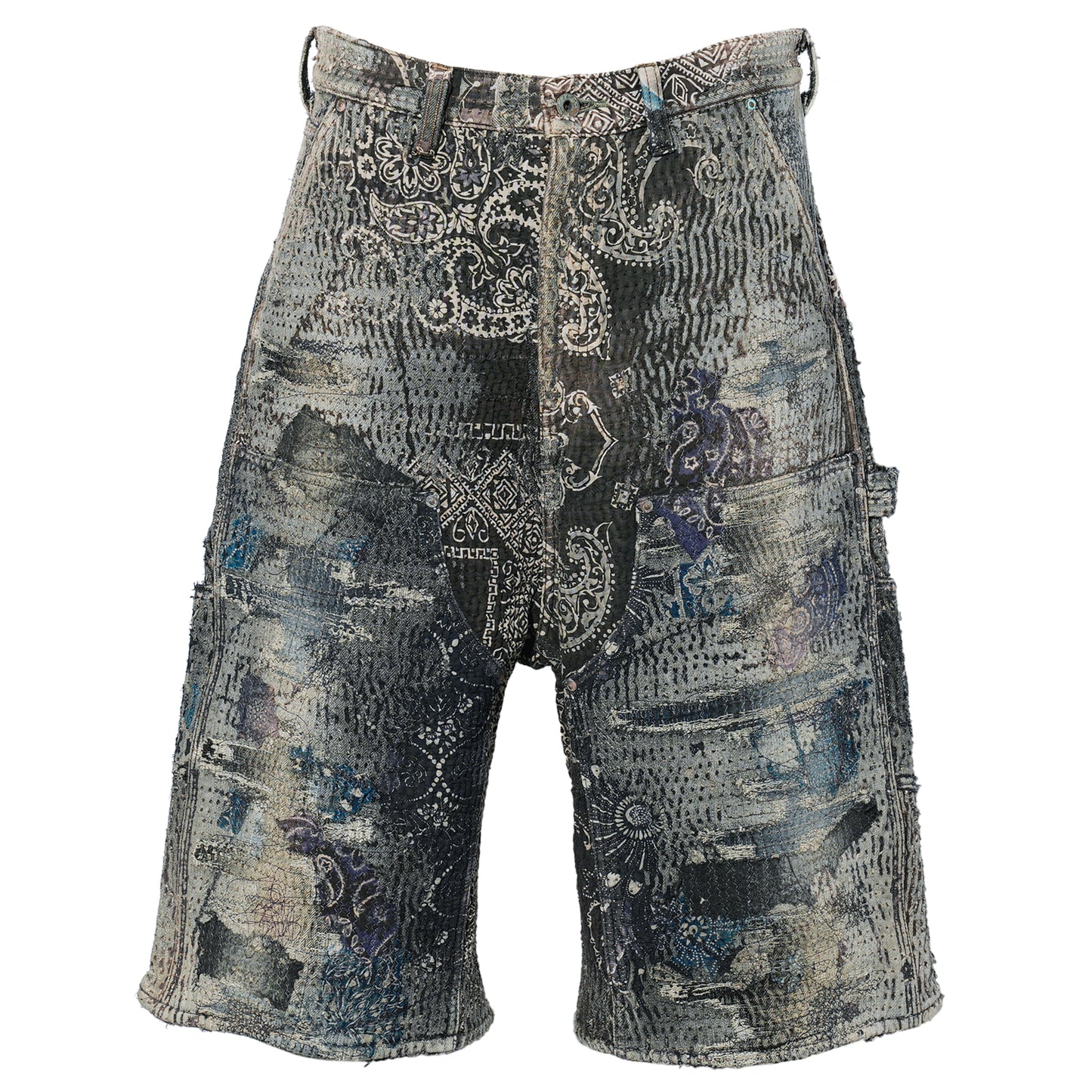 UROBOROS DOUBLE KNEE PAINTER SHORTS / BLACK