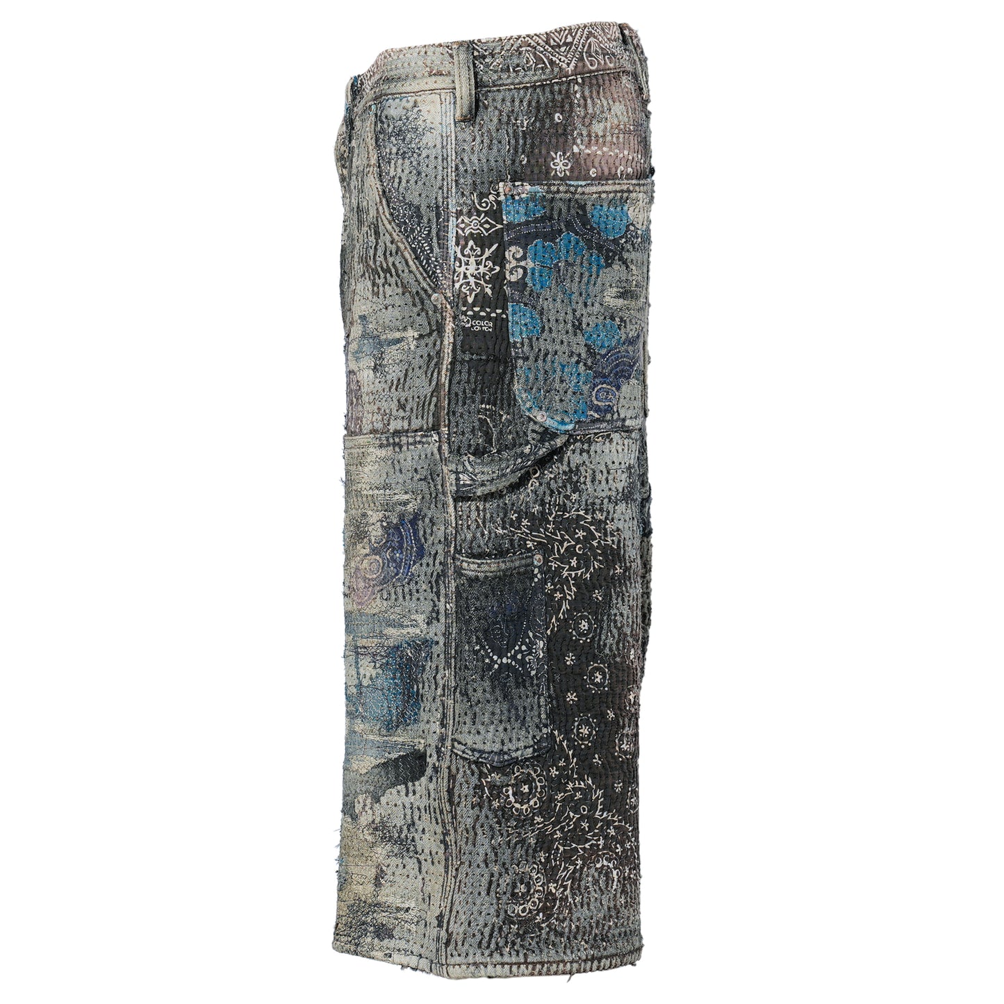 UROBOROS DOUBLE KNEE PAINTER SHORTS / BLACK